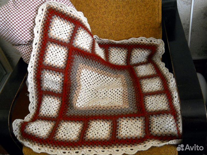 Детский вязаный плед с мишкой, комплект