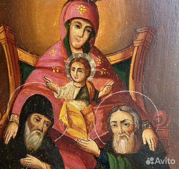 Икона Печерская Богородица с Антонием и Феодосием