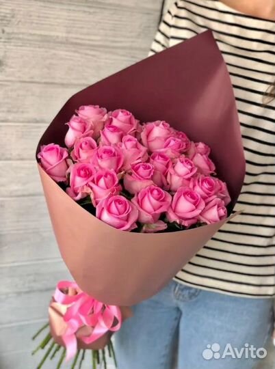 Цветы розы букет 25шт с доставкой