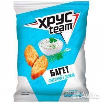 Сухарики Хрусteam Багет Сметана и Зелень 60г