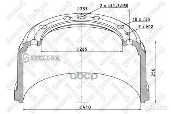 85-00023-SX торм.барабан 410x180/193 H250 d2