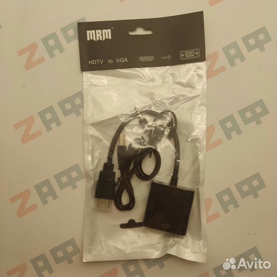 Переходник Hdmi на Vga + microusb + Aux, чёрный