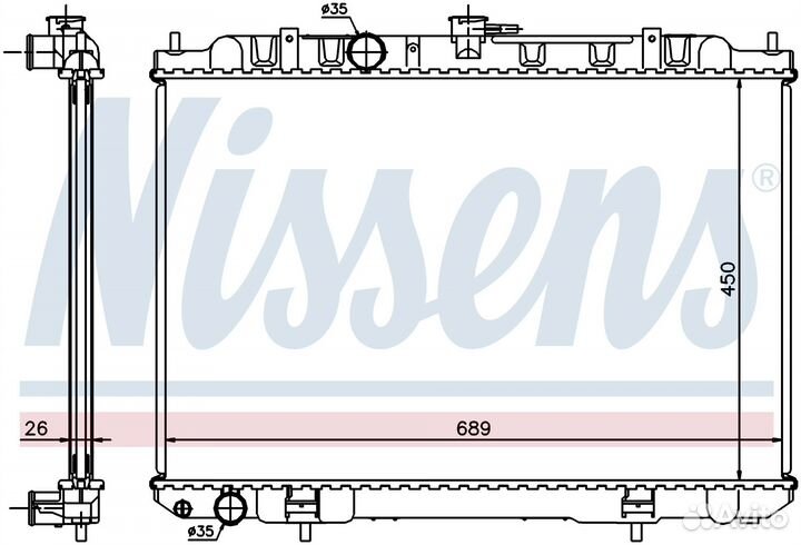 Радиатор двигателя nissan X-trail 2.0 01