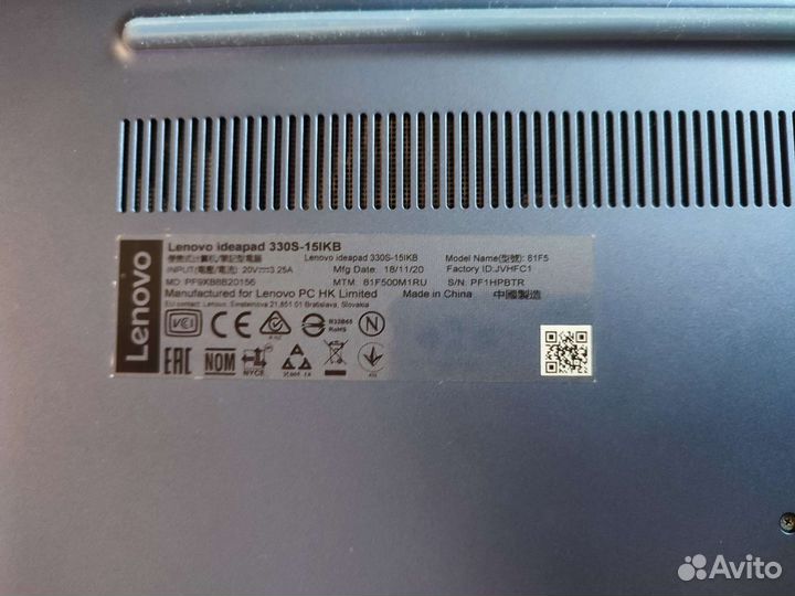 Ноутбук lenovo Ideapad 330 15ikb