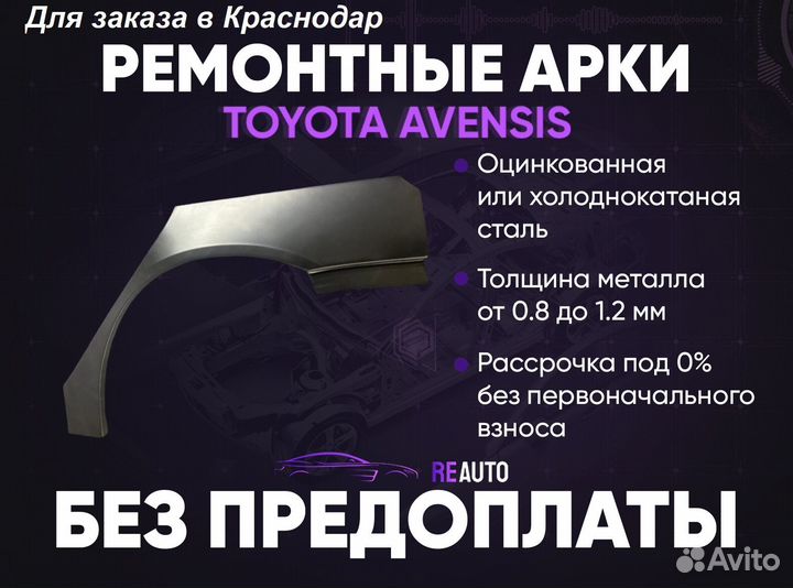 Ремонтные арки на Toyota avensis задние