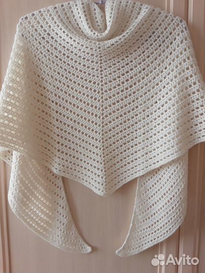 Бактус шаль шарф вязаный ручная работа