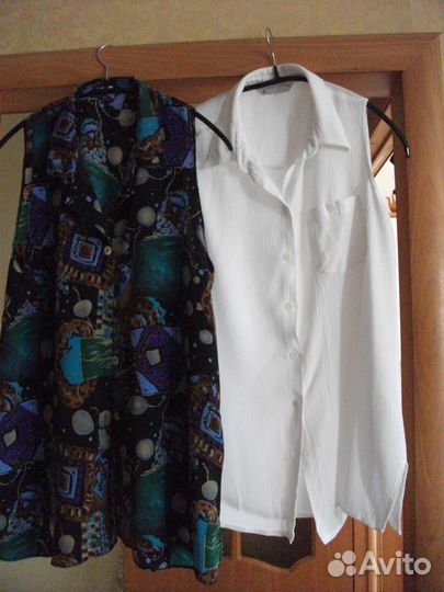 2 отличные блузки хлопок,шелк за треть