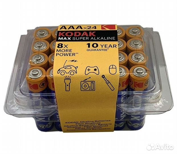 Батарейки Kodak ааа и аа, щелочные 24 шт Новые