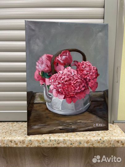 Картина интерьерная Пионы маслом 30*40