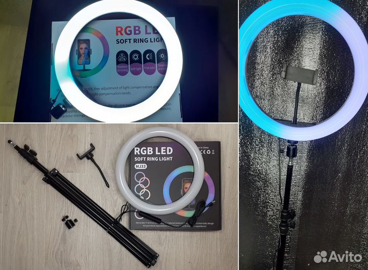 Цветная кольцевая лампа 33см Блогерам Тик-токерам