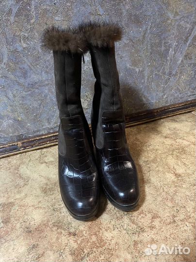 Зимние женские сапоги 38 натуральная кожа