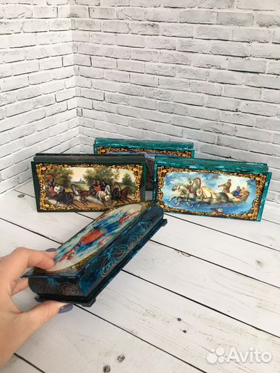 Шкатулка купюрница новая деревянная