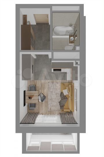 Квартира-студия, 24,7 м², 7/25 эт.