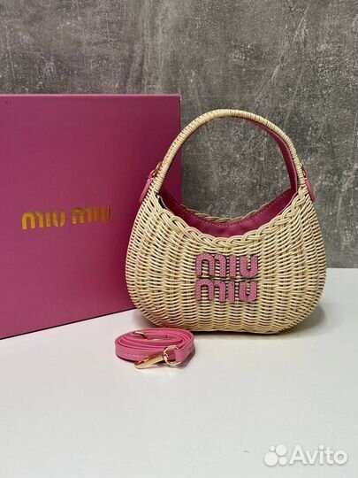 Сумка женская летняя плетеная miu miu