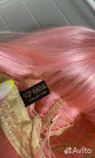 Парик розовый каре