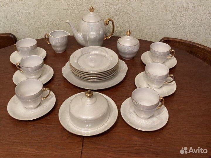 Перламутровый десертный сервиз на 6 персон