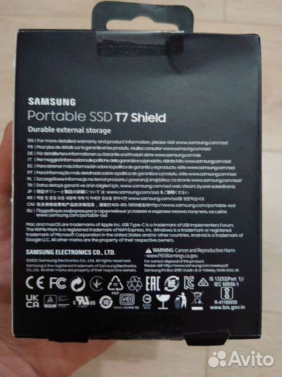 Ssd Samsung T7 shield 1tb (новый, оригинал)