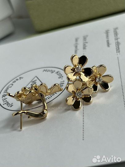 Серьги Van Cleef Frivole желтое золото 750