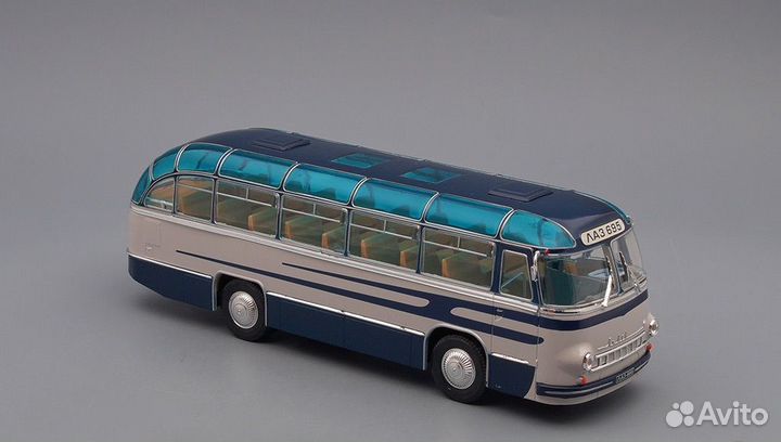1:43 Масштабная модель Автобус лаз 695 пригородный (1956), синий / серый