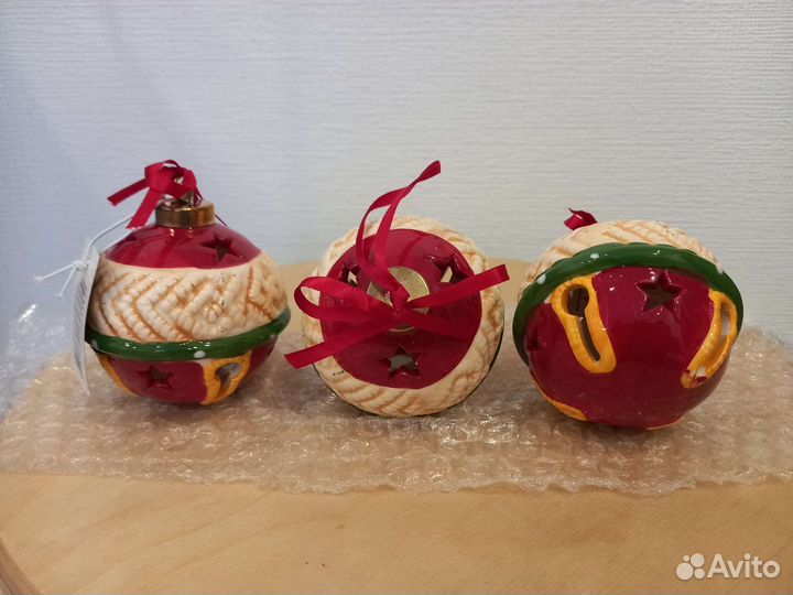 Набор керамических новогодних шаров