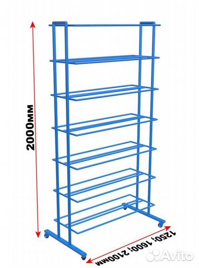 Стеллаж для мячей мобильный двухсторонний шир.182
