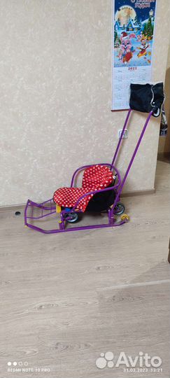 Детские санки с колесами