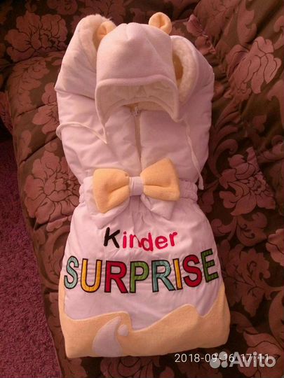 Одеяло-конверт на выписку с шапочкой, овчина