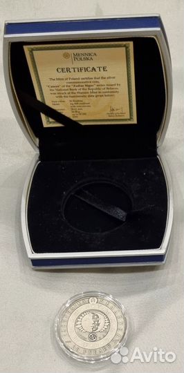 Монета коллекционная серебро знак зодиака рак