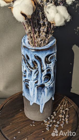 Ваза керамическая под сухоцветы ручной работы