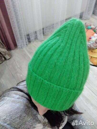 Шапка из пушистой пряжи