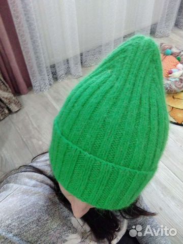 Шапка из пушистой пряжи