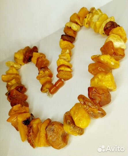 Янтарные бусы крупные 60 см, 156 г СССР