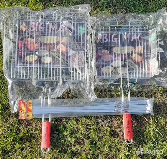 Решëтка для гриля и шашлыка, шампура