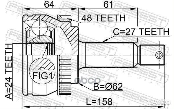 ШРУС наружный к-кт ABS Kia Sportage 2.0 04-10