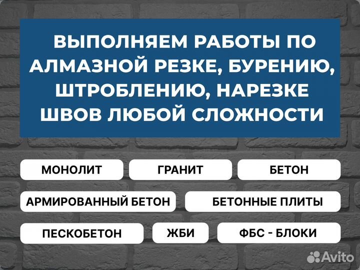 Алмазная резка бетона / стен