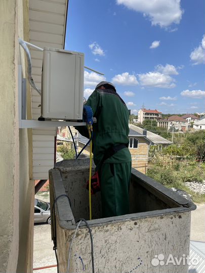 Установка кондиционеров, монтаж трассы, чистка