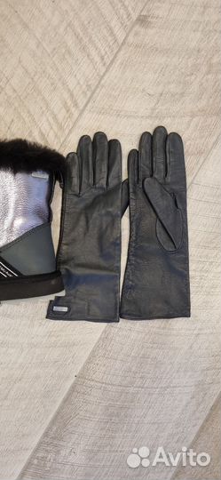 Перчатки женские кожаные новые 7 размер Италия