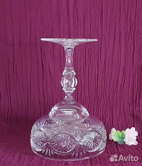 Ваза на ножке/ бокалы/рюмки хрусталь СССР