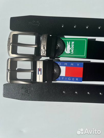 Мужской кожаный ремень Lacoste и Tommy Hilfiger