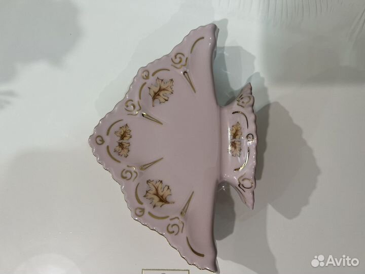 Салфетница розовый фарфор