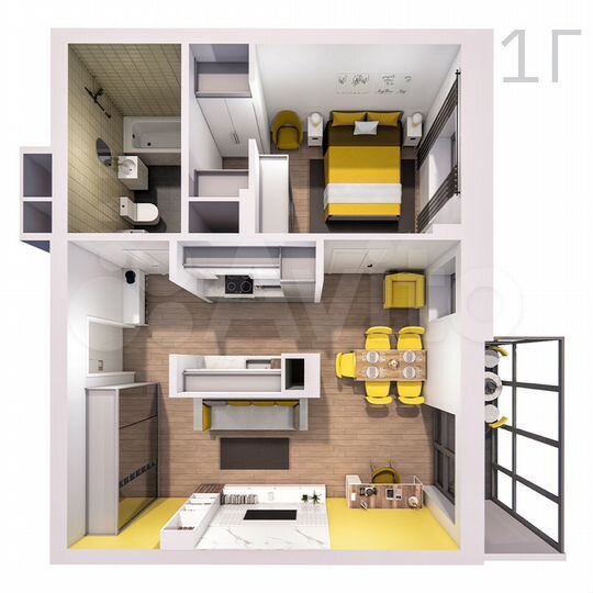 1-к. квартира, 51 м², 17/25 эт.