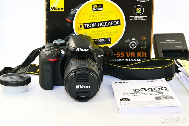 Nikon D3400 24.2MP зеркалка Kit AF-S VR 18-55