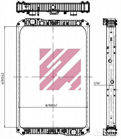 Радиатор Mercedes 975x668x40 с рамкой
