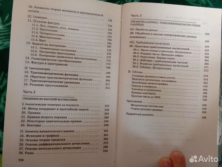 Математика, справочное пособие