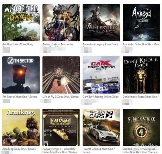 Игры для Xbox One / Series, Более 316