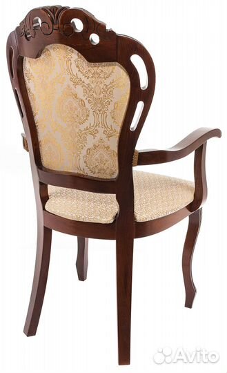 Стул деревянный Bronte вишня с патиной - бежевый