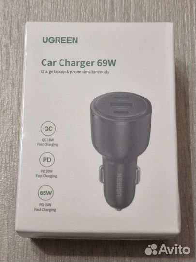 Автомобильное зарядное устройство Ugreen 69W