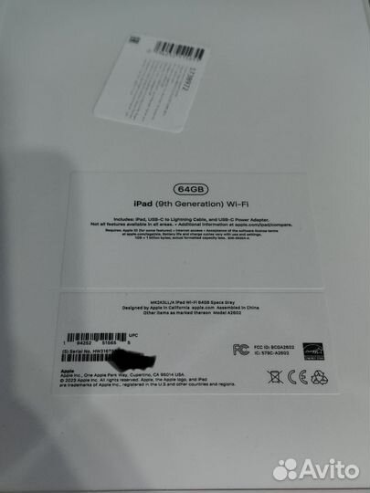 iPad 9 2021 64gb wifi новый, чек