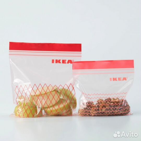 Пакет закрывающийся, красный, 60 шт IKEA Икеа
