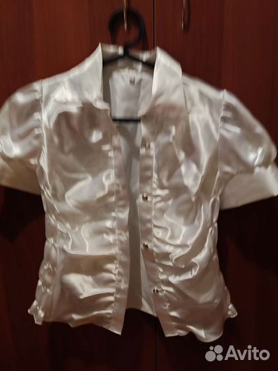 Блузка белая для девочек 152